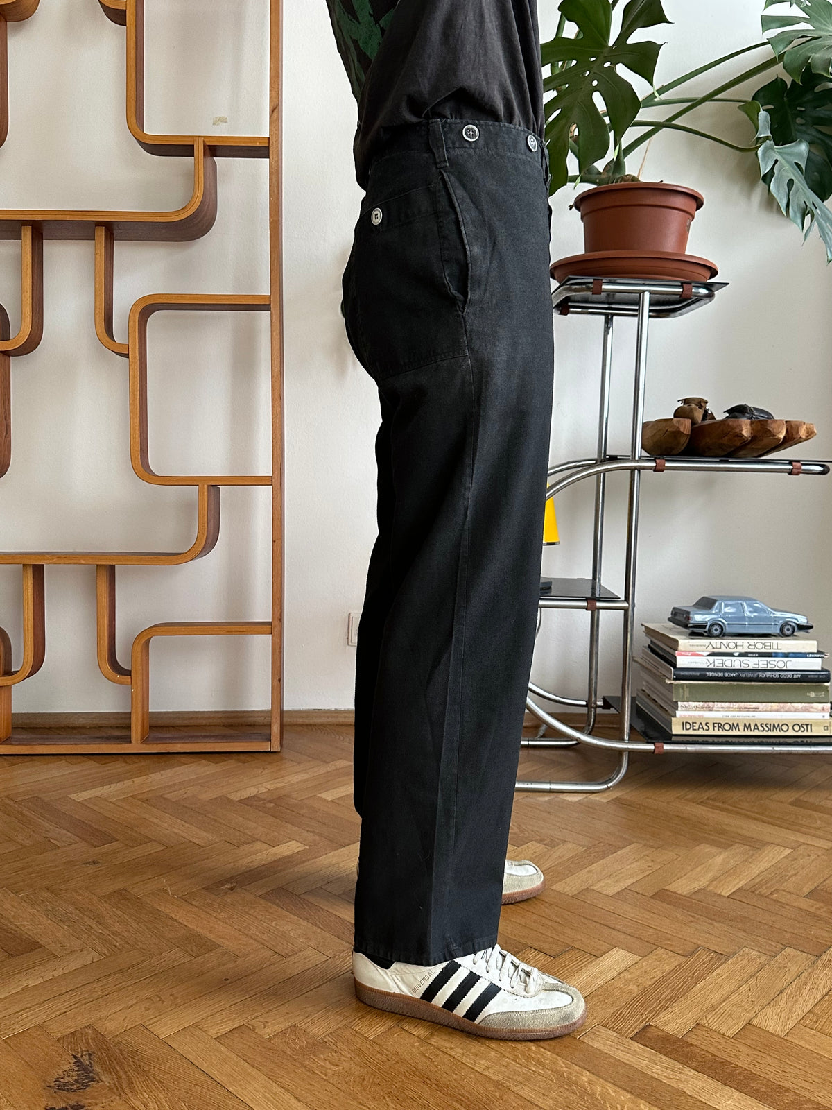 1980s East German black work trousers - w32