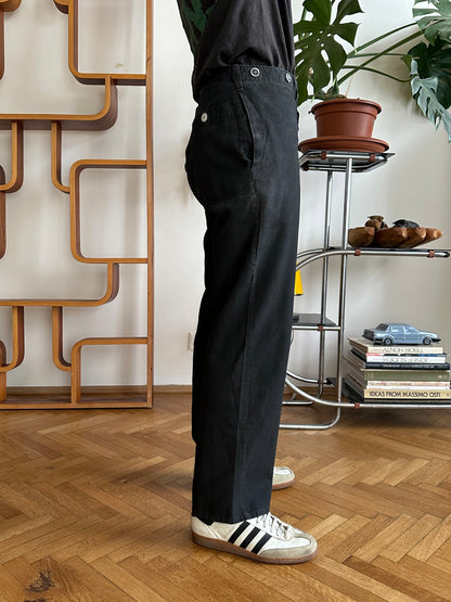 1980s East German black work trousers - w32