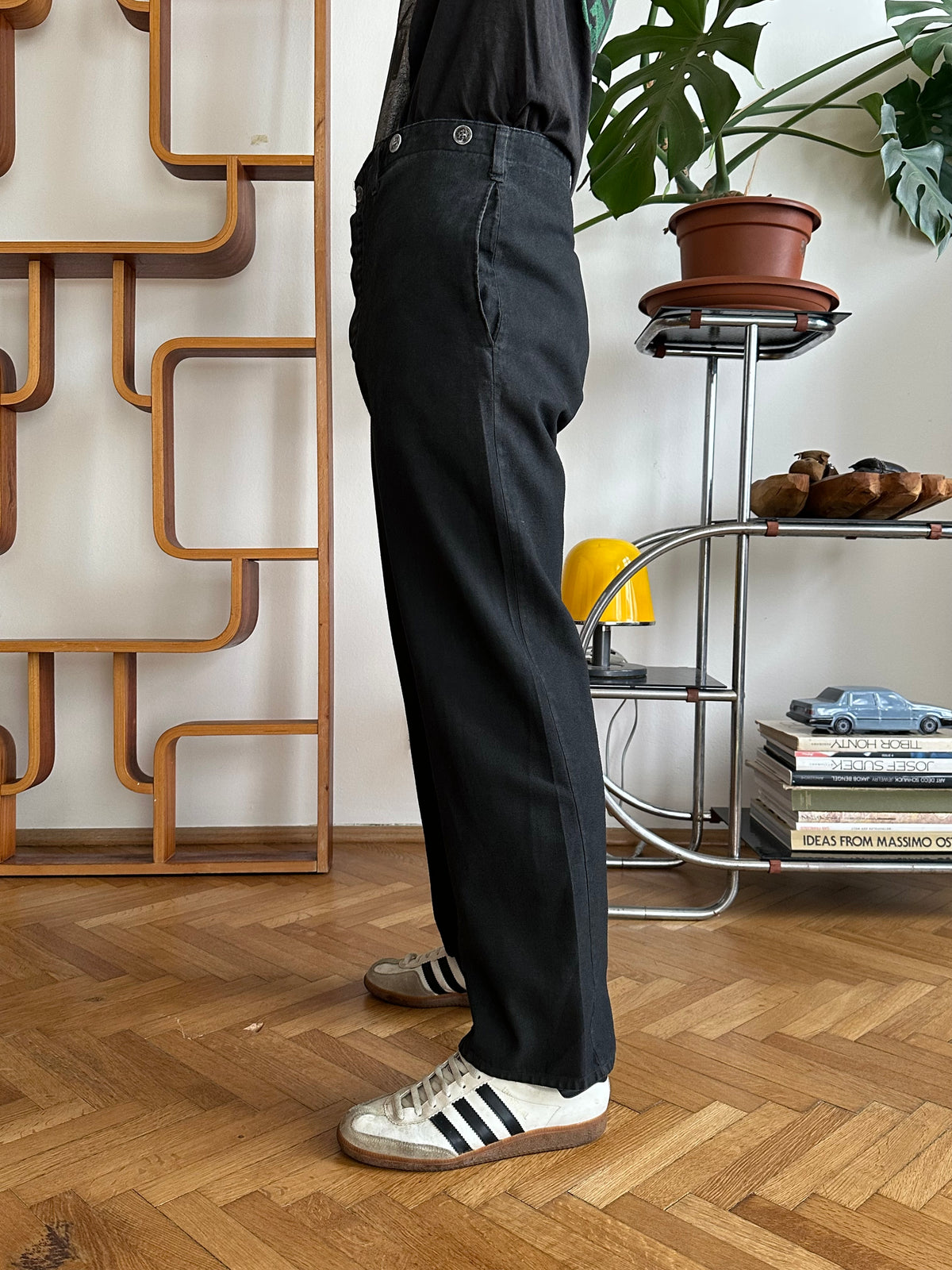 1980s East German black work trousers - w32