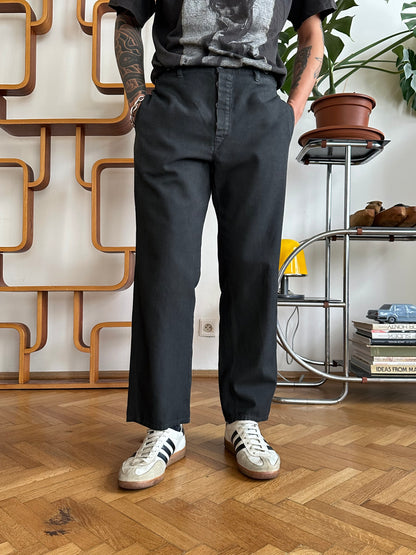 1980s East German black work trousers - w32