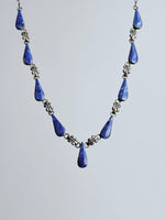 silver 950 lapis drop necklace