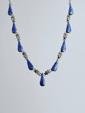 silver 950 lapis drop necklace