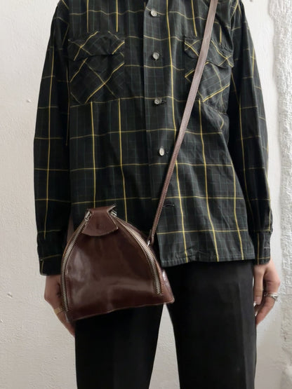 vintage leather tulip bag