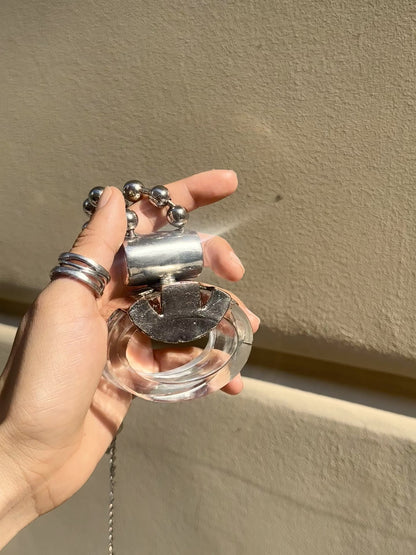 Vintage glass object metal necklace
