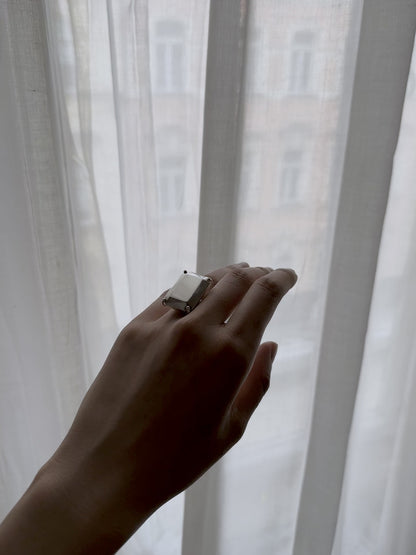 CHRISTOFLE gemstone silver ring