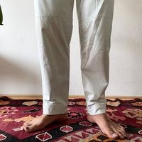 White style of summer , 80s Germany leather 2tuck trouser