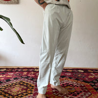 White style of summer , 80s Germany leather 2tuck trouser