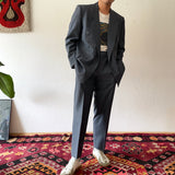 80s Germany simple striped 2piece suit