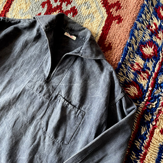Heavy linen smock , Fade black