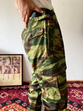 Dead stock vintage french army lizard camo cargo pants