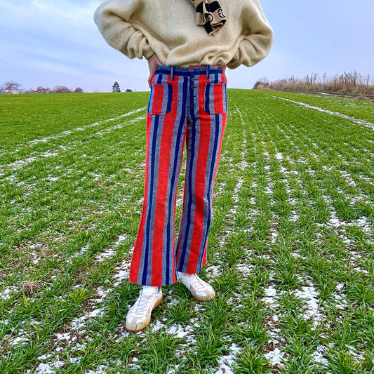 70s wide pants trouser striped 70's 1970s 1970's USA mexican parka france vintage