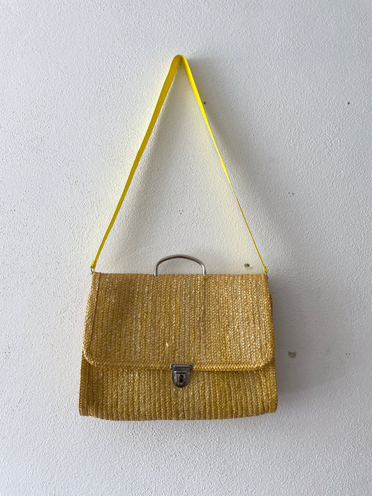 vintage straw bag / 2way