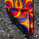 czechoslovakia czech vintage rug handmade abstract mid century space age ミッドセンチュリー ラグ 絨毯 マット アブストラクト サイケデリック psychedelic pattern wave colorful チェコ チェコスロバキア