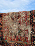 great faded hand woven antique rug