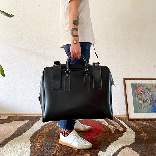 Vintage Leather travel bag / Black