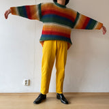 Big sized stripe low gauge knit