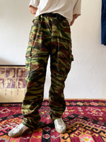 Dead stock vintage french army lizard camo cargo pants