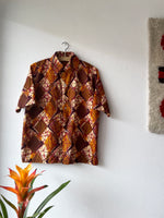 70s Batik patterned cotton shirt