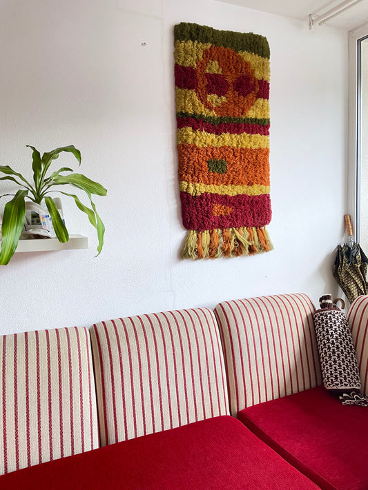 70s mid century modern wall tapestry. Special!