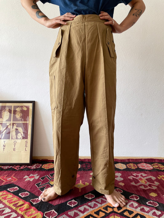 Vintage czech military side  button trousers