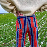 70's USA stripe flare pants