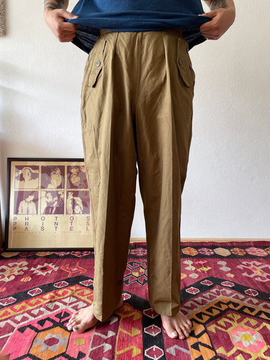 Vintage czech military side  button trousers