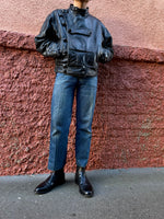 80s france motorcycle leather jacket