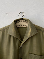 vintage faded open collar shirt , Beautiful Green