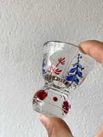hand painted glass liquor service set