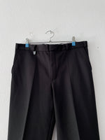 70s black poly trouser