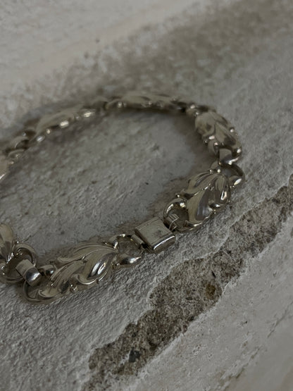 835 silver bracelet budding flower