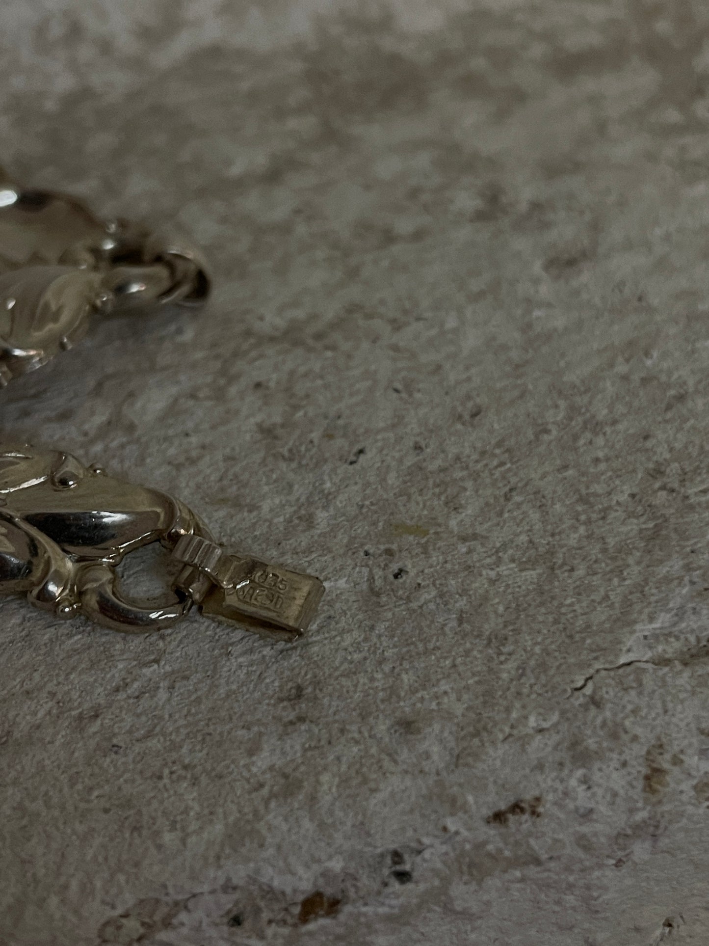 835 silver bracelet budding flower