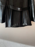 80's Leather half coat. Black