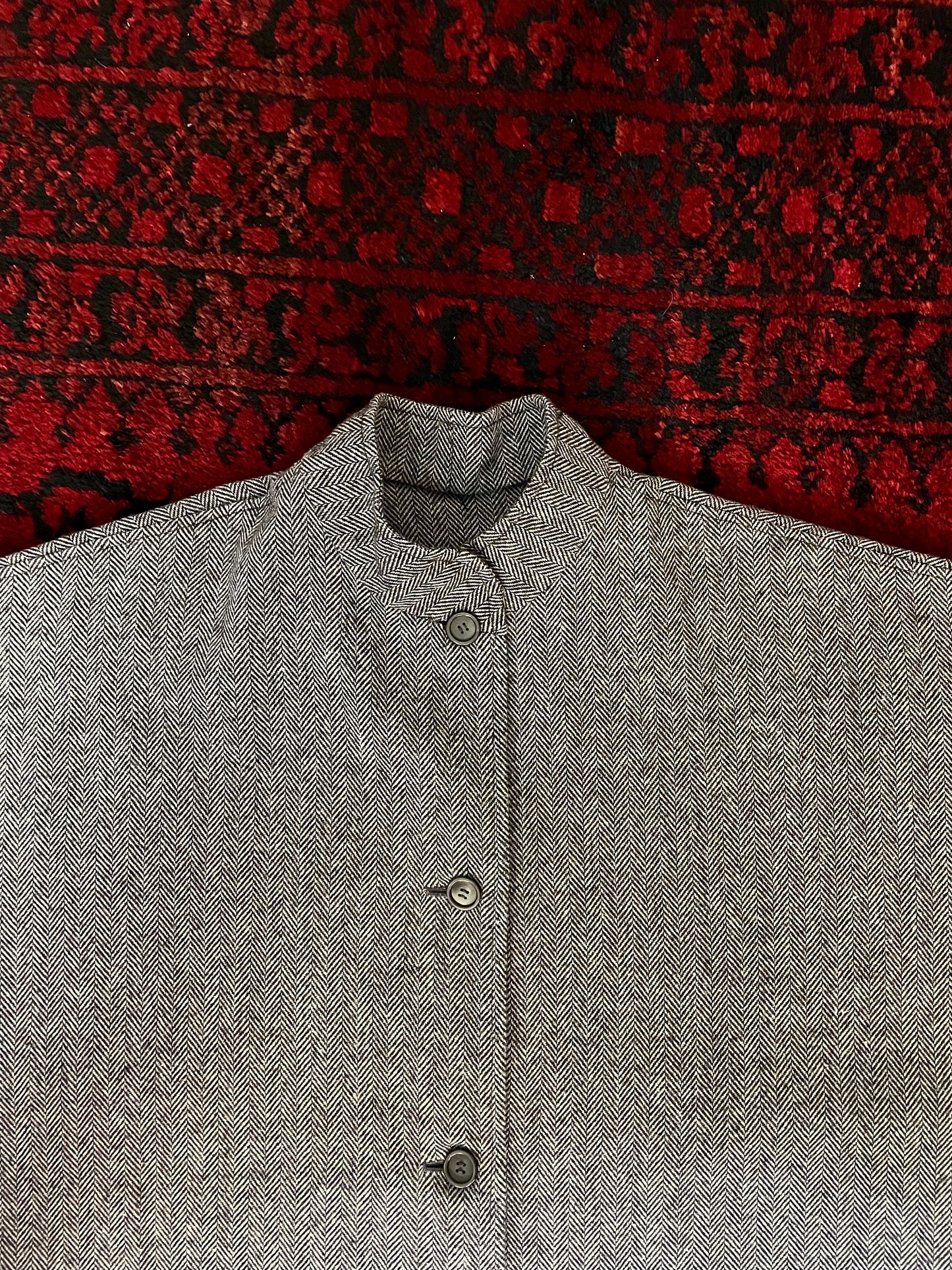 Wool Herringbone shirt. Hand made.