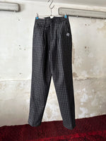 80's Italy checkered trouser. Black