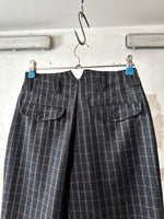 80's Italy checkered trouser. Black