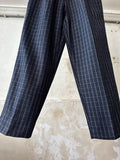 80's Italy checkered trouser. Navy