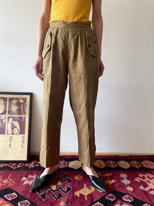 Vintage czech military side  button trousers