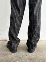 80's Italy checkered trouser. Black