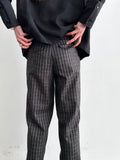 80's Italy checkered trouser. Black