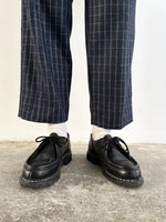 80's Italy checkered trouser. Navy