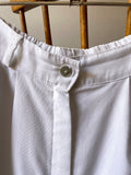 French double tuck white shorts