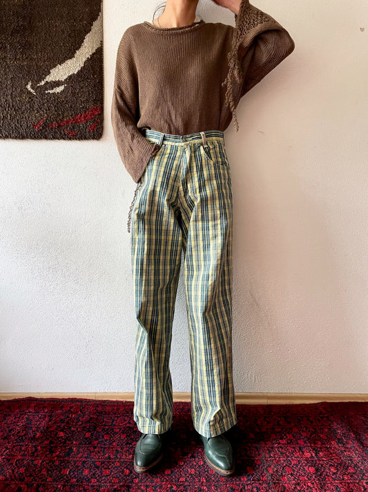 80s five pockets trouser made in Italy - yellow