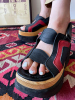 leather n wooden sandal, SONAX made in Spain