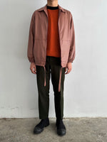 1980s smoky pink leather jkt.