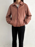 1980s smoky pink leather jkt.