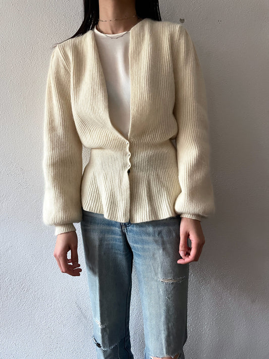 long hair wool cardigan