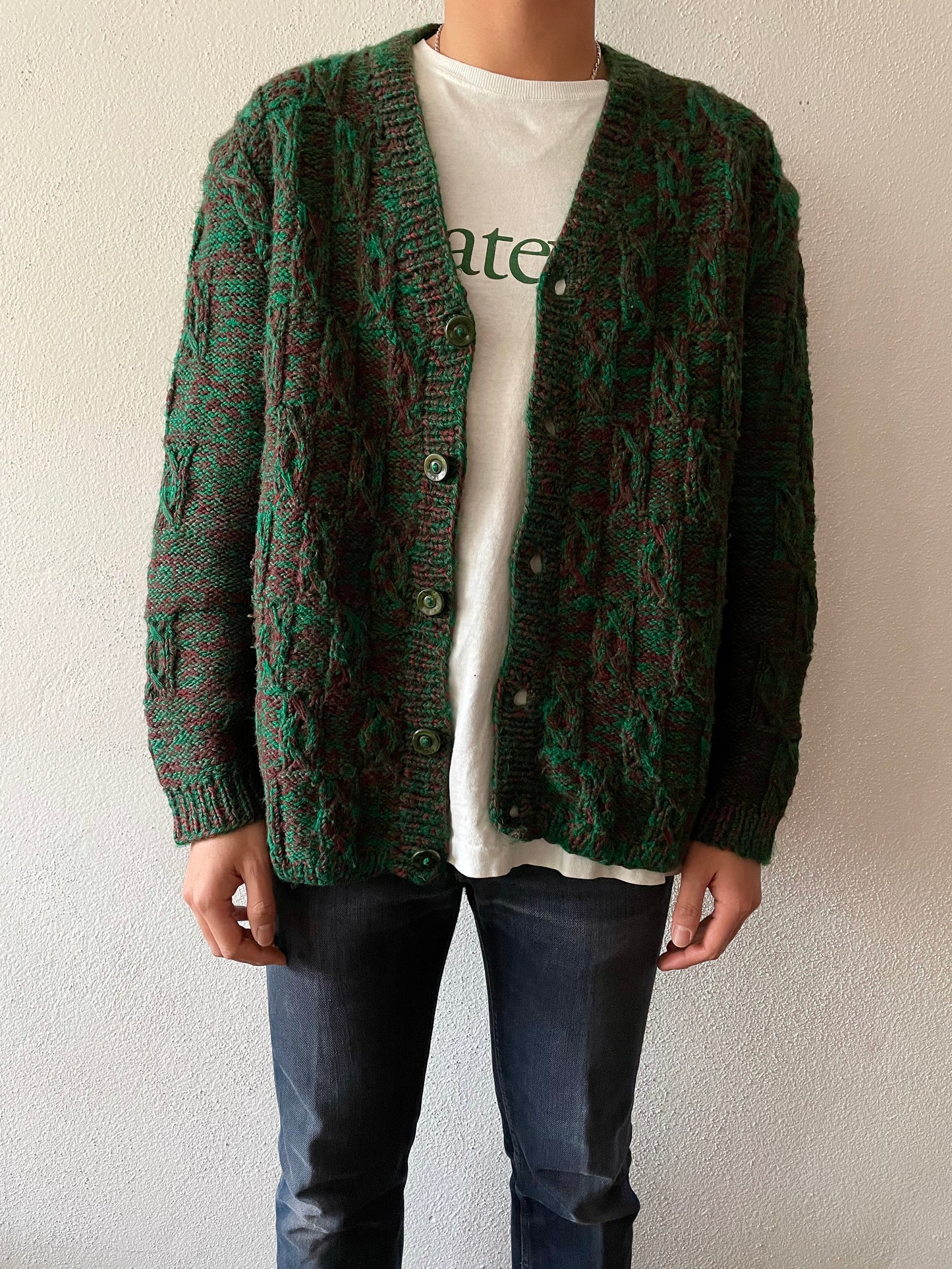 hand knitted wool cardigan