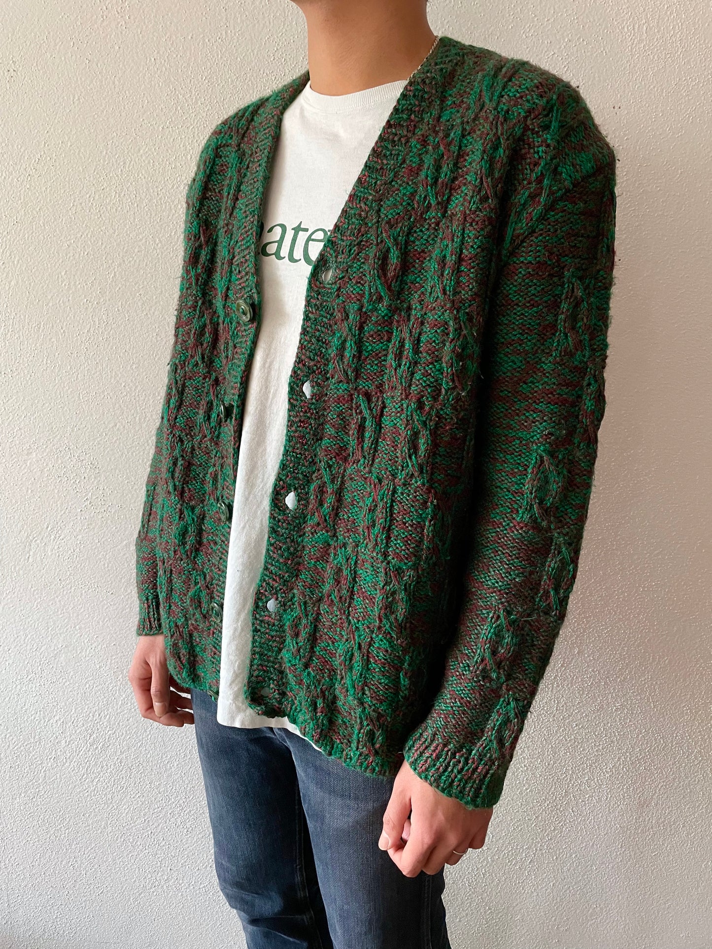 hand knitted wool cardigan