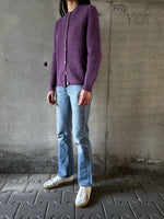 purple wool acrylic cardigan